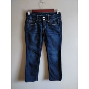 3/$20 American Eagle Artist Dark Wash Cropped Straight Leg Stretch Jeans Size 00